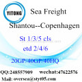 Shantou Porto Mar transporte de mercadorias para Copenhaga